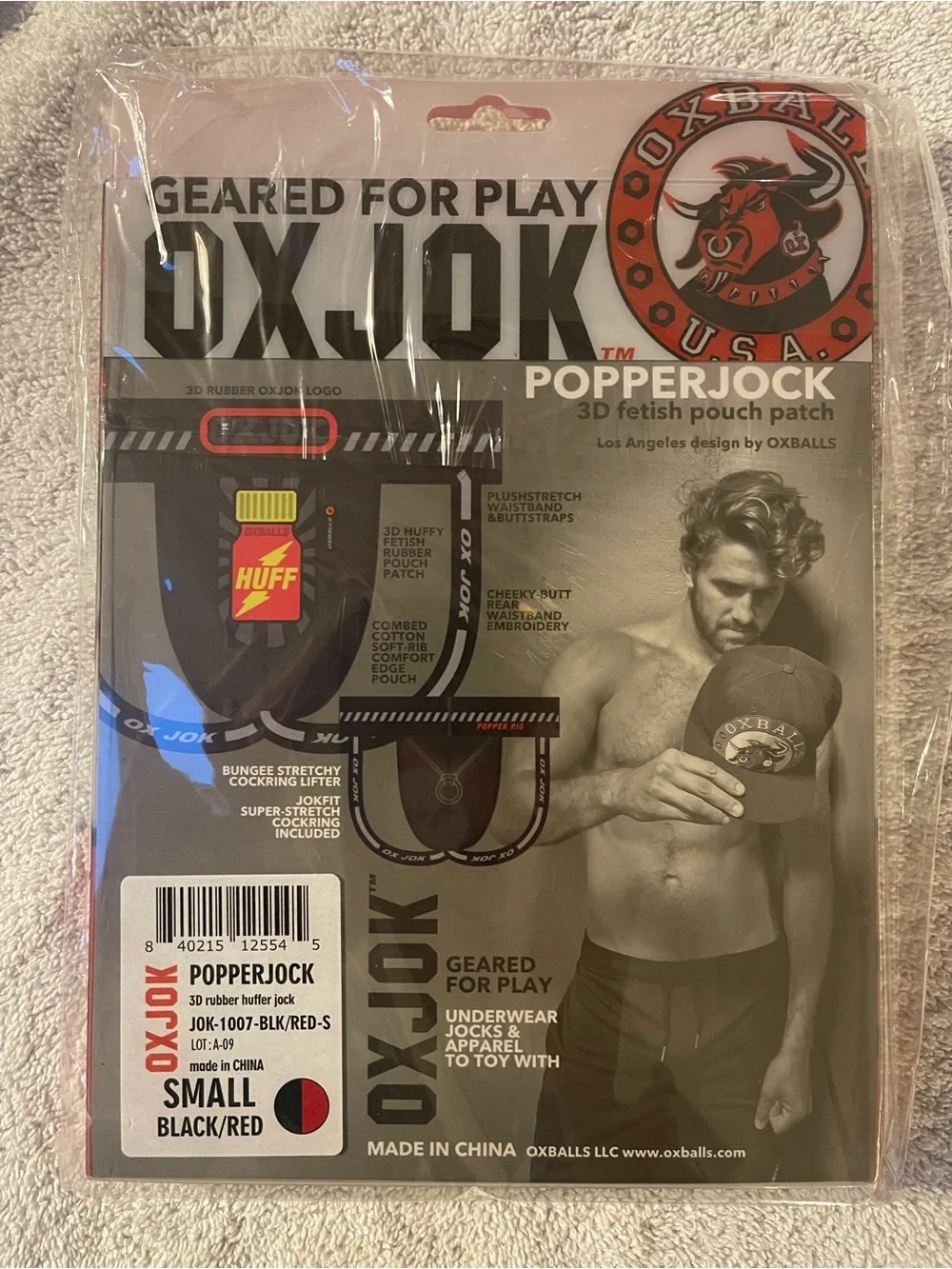 OXJOK PopperJock Pouch Jockstrap - Black/Red